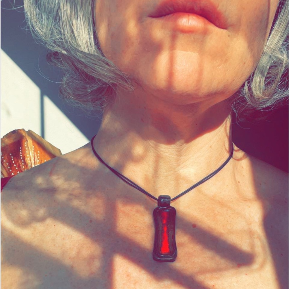 Handmade ceramic pendant necklace
